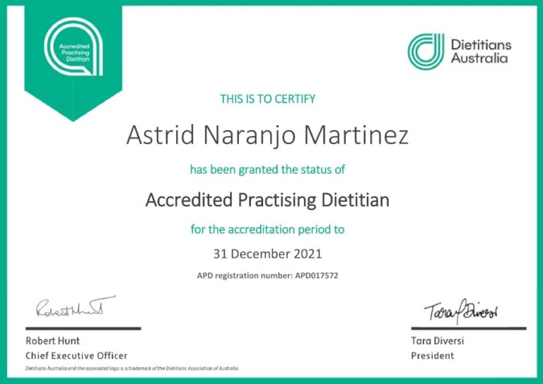 APD Certificate Astrid